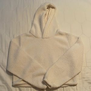 White cropped hoodie
